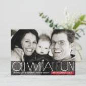 Oh What Fun - vakantiefotokaart Feestdagenkaart (Staand voorkant)