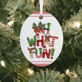 Oh, What Fun (voeg je foto toe) kerstverlichting Metalen Ornament