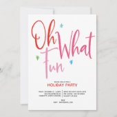 Oh What Fun Whimsical Holiday Party Kaart (Voorkant)