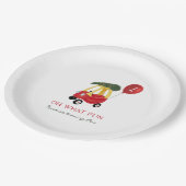 Oh What Fun Winter Car 1st Birthday Party Papieren Bordje (Gekanteld)