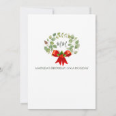 Oh What Fun Wreath Christmas Birthday Party  Invit Kaart (Achterkant)