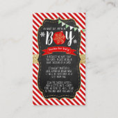 "Oh What Joy, Het is een jongen!" kerstBaby shower Informatiekaartje (Voorkant)