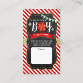 "Oh What Joy, Het is een jongen!" kerstBaby shower Informatiekaartje (Voorkant)