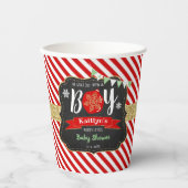 "Oh What Joy, Het is een jongen!" kerstBaby shower Papieren Bekers (Voorkant)