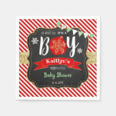 "Oh What Joy, Het is een jongen!" kerstBaby shower Servet (Voorkant)