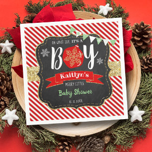 "Oh What Joy, Het is een jongen!" kerstBaby shower Servet