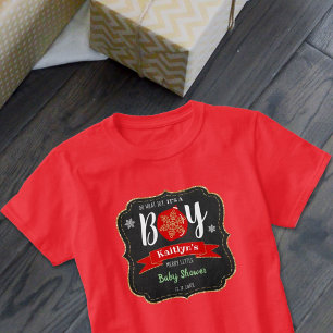 "Oh What Joy, Het is een jongen!" kerstBaby shower T-shirt