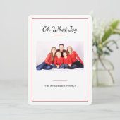 Oh What Joy kerstfoto Card Feestdagenkaart (Staand voorkant)