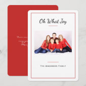 Oh What Joy kerstfoto Card Feestdagenkaart (Voorkant / Achterkant)