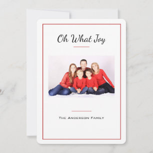 Oh What Joy kerstfoto Card Feestdagenkaart