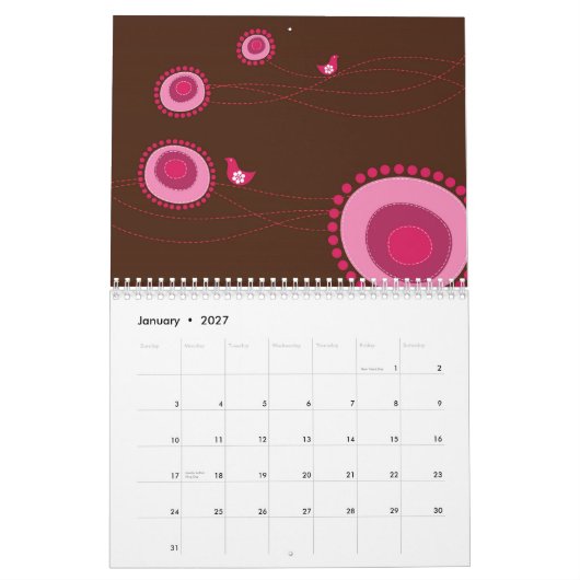 Oh Whimsical! Aangepaste Flexi-agenda 2012 Kalender (Jan 2027)