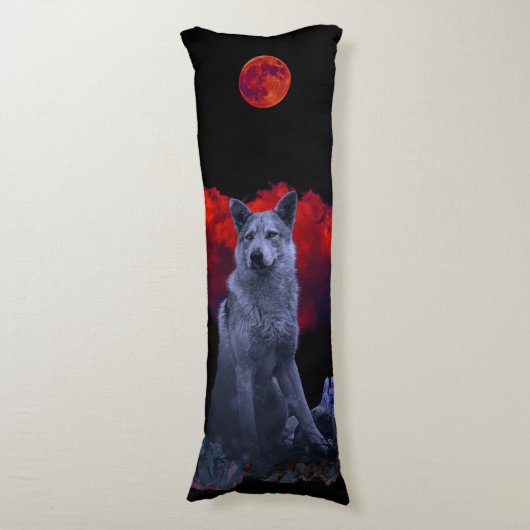 Oh Wolf Moon | Gothic Body Pillow Lichaamskussen (Voorkant Verticaal)
