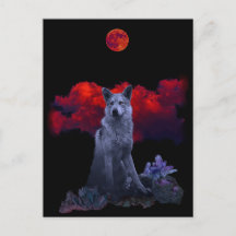 Oh Wolf Moon | Gothic Wolf Briefkaart
