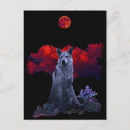 Oh Wolf Moon | Gothic Wolf Briefkaart