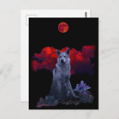 Oh Wolf Moon | Gothic Wolf Briefkaart (Voorkant / Achterkant)