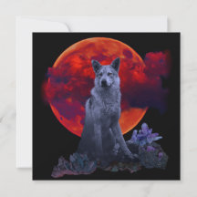 Oh Wolf Moon | Gothic Wolf Kaart