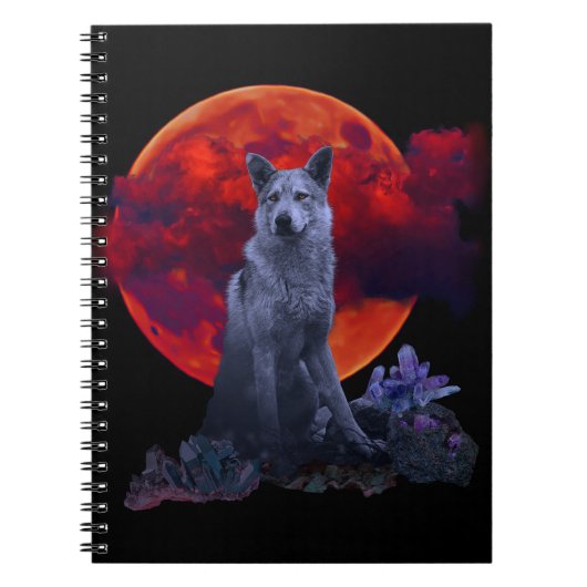Oh Wolf Moon | Gothic Wolf Notitieboek (Voorkant)