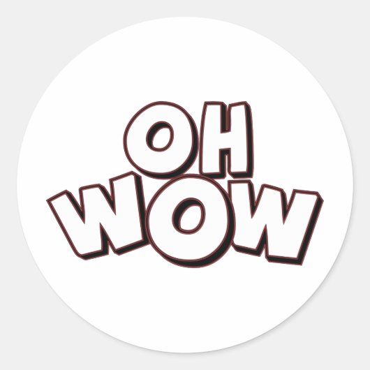 Oh Wow Ronde Sticker (Voorkant)