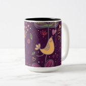 Oh Yellow Birdie Tweekleurige Koffiemok (Voorkant rechts)