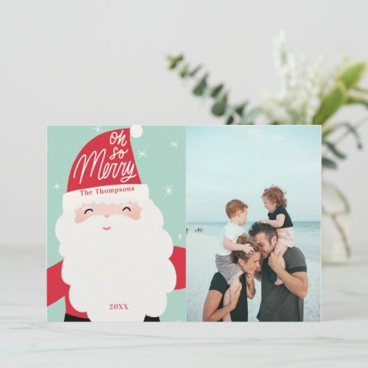 Oh Zo Blij Kerstmis Schattige Kerstman Feestdagenkaart (Staand voorkant)