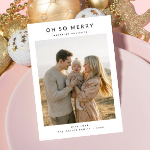 Oh Zo Blij Minimalistische Foto Gezins Kerstkaart