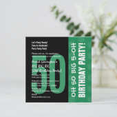 Oh zo groot 5 Oh 5 Oh 50th Birthday Green en Black Kaart (Staand voorkant)
