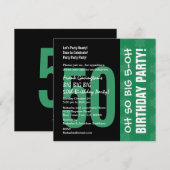 Oh zo groot 5 Oh 5 Oh 50th Birthday Green en Black Kaart (Voorkant / Achterkant)