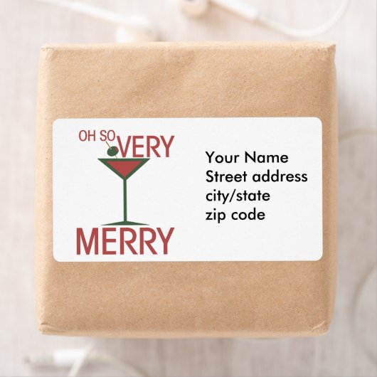 Oh zo HEEL VROLIJK Kerstfeest Etiket (Insitu)