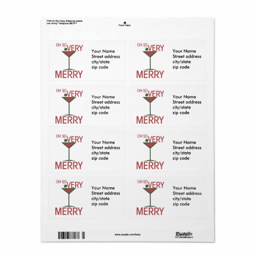 Oh zo HEEL VROLIJK Kerstfeest Etiket (Full Sheet)