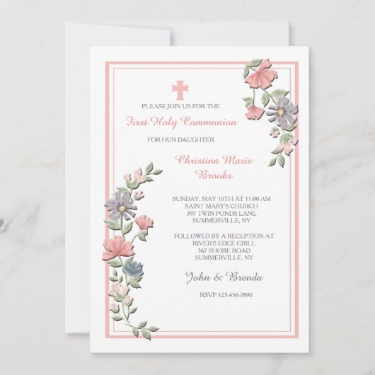 Oh zo roze uitnodiging (Voorkant)