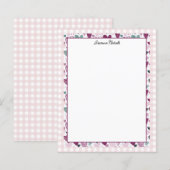 Oh zo Schattige Gingham en Hearts Stationery (Voorkant / Achterkant)