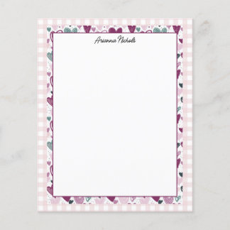 Oh zo Schattige Gingham en Hearts Stationery