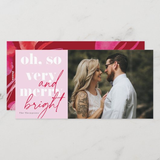 Oh zo vriendelijk en helder kerstfeest feestdagenkaart (Voorkant / Achterkant)