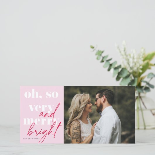 Oh zo vriendelijk en helder kerstfeest feestdagenkaart (Staand voorkant)