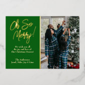 Oh zo Vrolijk Kerstfeest Folie Feestdagenkaart (Voorkant)