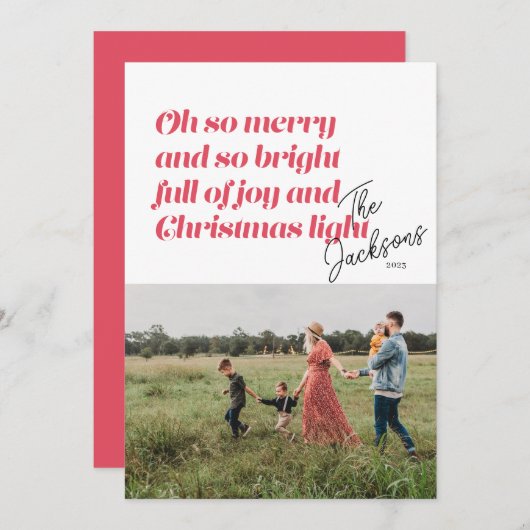 Oh Zo Vrolijk Kerstmis moderne Kaart (Voorkant / Achterkant)