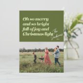 Oh Zo Vrolijk Kerstmis moderne Kaart Groen (Staand voorkant)