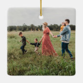 Oh Zo Vrolijk Kerstmis moderne Kaart Groen Keramisch Ornament (Achterkant)