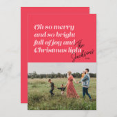 Oh Zo Vrolijk Kerstmis moderne Kaart Koraal (Voorkant / Achterkant)