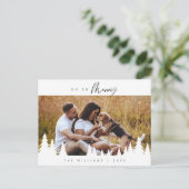 Oh zo vrolijk, moderne rustieke kerst familie foto briefkaart (Staand voorkant)