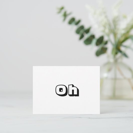 Oh, zwarte witte gedurfde moderne kaart (Staand voorkant)