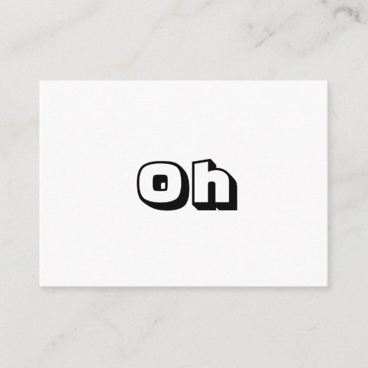 Oh, zwarte witte gedurfde moderne kaart (Voorkant)
