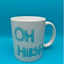 Oh zwijg - grappige, handgetekende lettering koffiemok