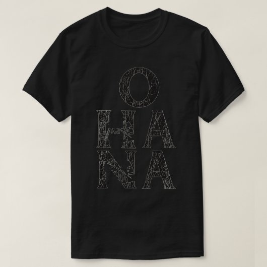 Ohana Bold Monstera Cut Out Distressed Design T-shirt (Design voorkant)