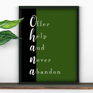 Ohana Familie Zoet Gezegde Poster