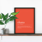"Ohana" Grappige Hawaiin Familie Definitie Print
