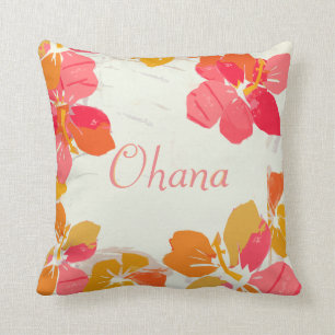 Ohana Hawaiaanse Familie Hibiscus Worp Kussen