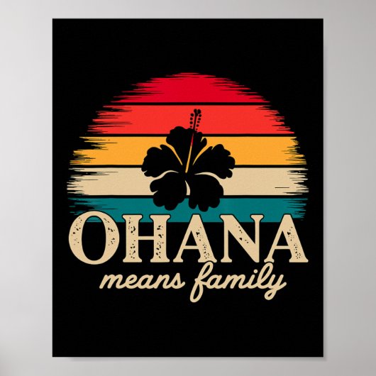 Ohana staat voor Family Hawaii Summer Vacation Poster (Voorkant)