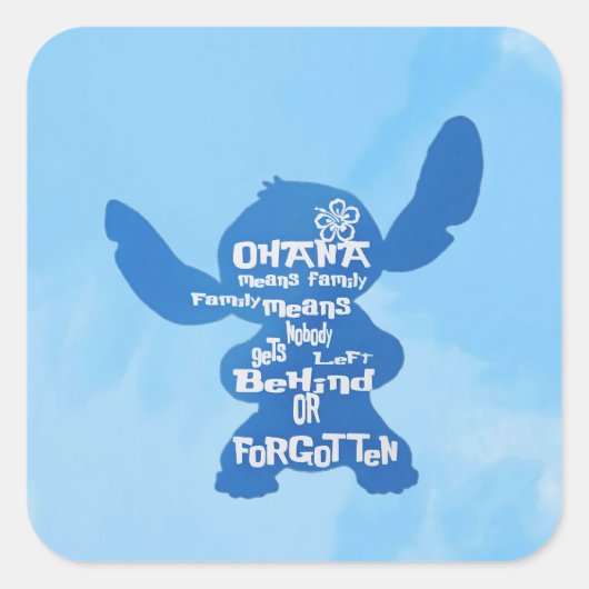 Ohana Vierkante Sticker (Voorkant)