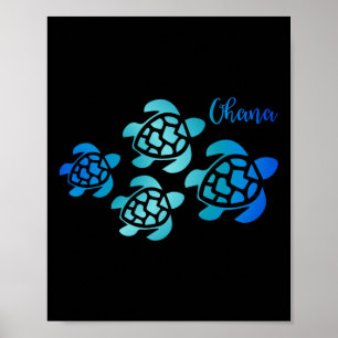 Ohana Zee Schildpad Familie Hawaii Vakantie Tropis Poster